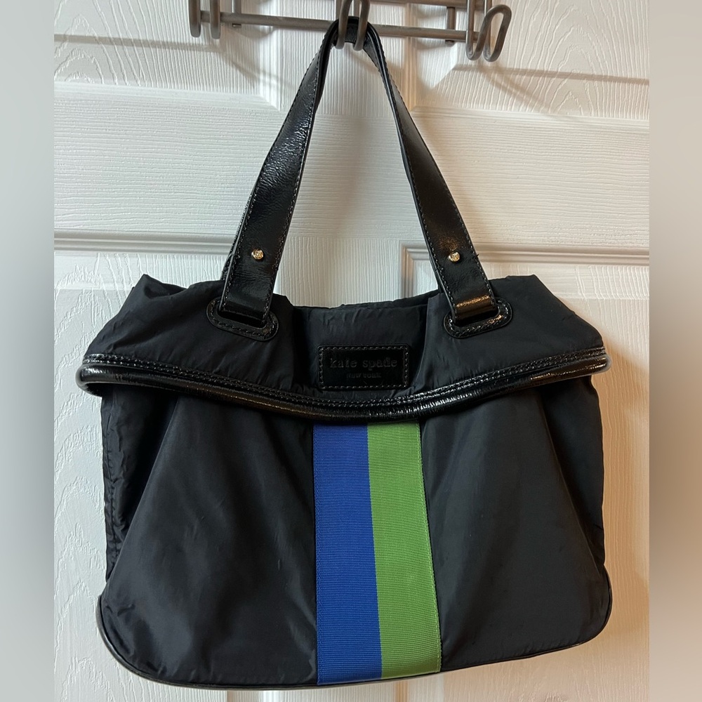 Kate Spade Black Bag with Blue and Green Accents
